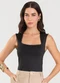 Dianna - Blusa Feminina com Decote Quadrado Marrom - variação: Preto