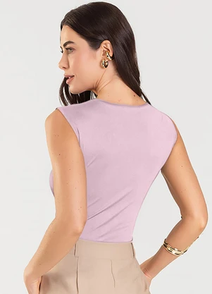 Dianna - Blusa Feminina com Decote Quadrado Rosa - DIANNA