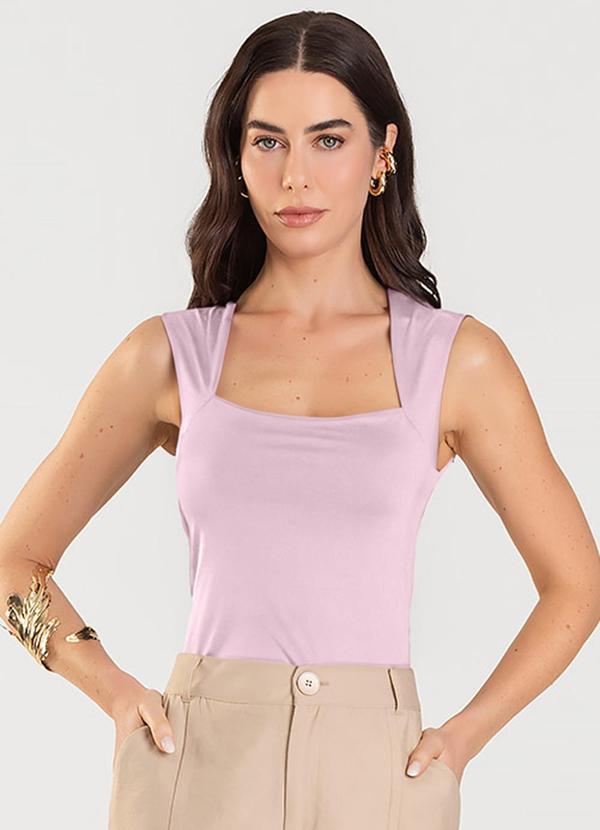 Dianna - Blusa Feminina com Decote Quadrado Rosa 1