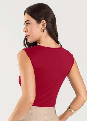 Dianna - Blusa Feminina com Decote Quadrado Vermelho - DIANNA