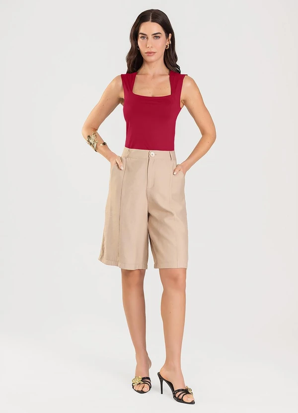 Dianna - Blusa Feminina com Decote Quadrado Vermelho 3