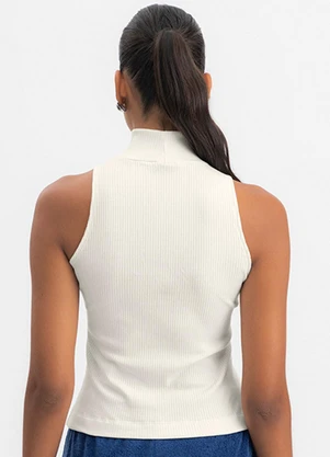 Essendi - Blusa Feminina com Gola Alta Natural - ESSENDI