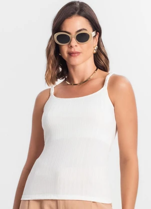 Infinita Cor - Blusa Feminina de Alça Bege - INFINITA COR