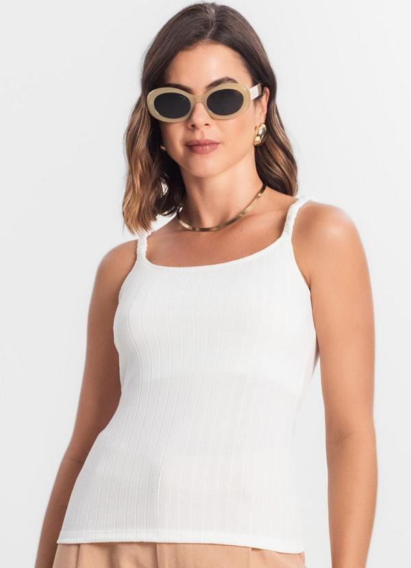Infinita Cor - Blusa Feminina de Alça Bege