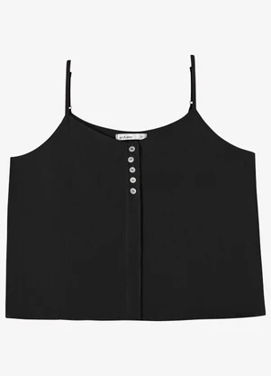 Endless - Blusa Feminina de Alça Decote em V Preto - ENDLESS