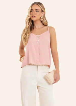 Endless - Blusa Feminina de Alça Decote em V Rosa - ENDLESS