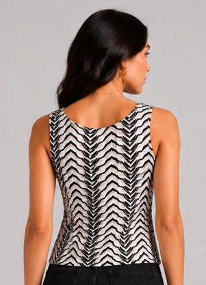 Infinita Cor - Blusa Feminina de Alça Estampada Bege - INFINITA COR