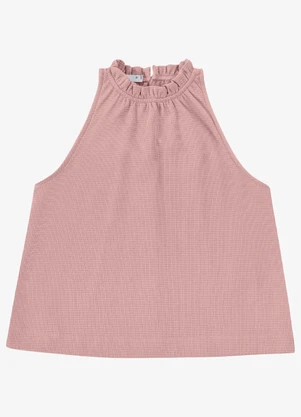 Endless - Blusa Feminina de Alça Malhão Maquinetado Rosa - ENDLESS