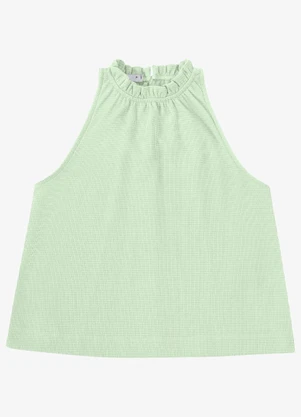 Endless - Blusa Feminina de Alça Malhão Maquinetado Verde - ENDLESS