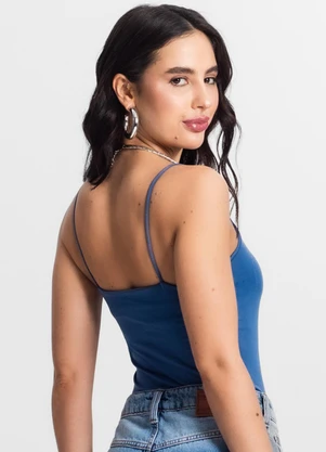 Rovitex - Blusa Feminina de Alça Poliamida Azul - ROVITEX