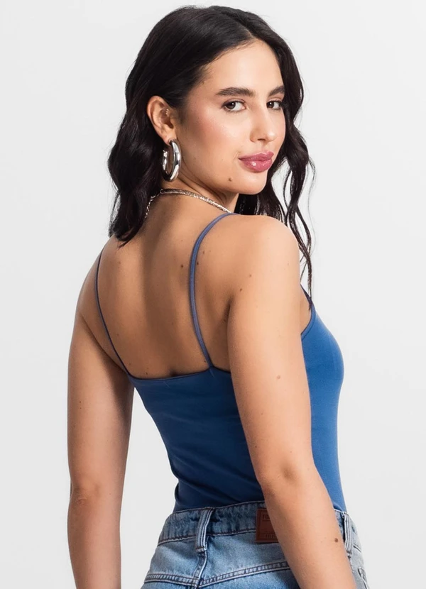 Rovitex - Blusa Feminina de Alça Poliamida Azul 2