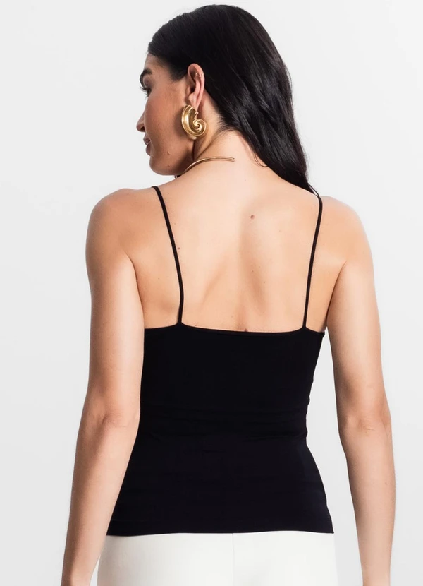 Rovitex - Blusa Feminina de Alça Poliamida Preto 2