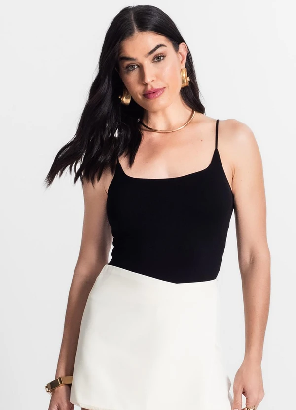 Rovitex - Blusa Feminina de Alça Poliamida Preto 4