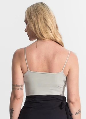 Rovitex - Blusa Feminina de Alça Poliamida Style Box Cinza - ROVITEX