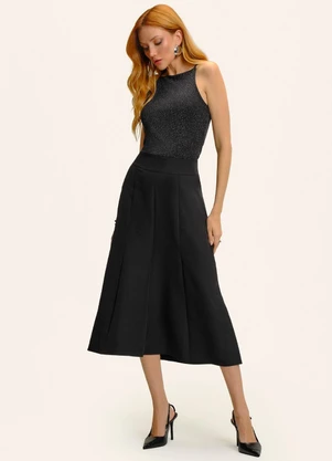 Endless - Blusa Feminina de Alça Shine Preto - ENDLESS