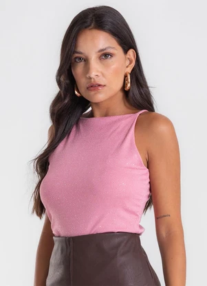 Endless - Blusa Feminina de Alça Shine Rosa - ENDLESS