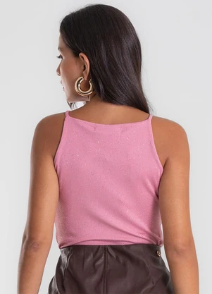 Endless - Blusa Feminina de Alça Shine Rosa - ENDLESS