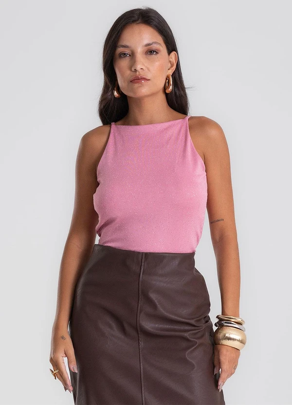 Endless - Blusa Feminina de Alça Shine Rosa 4