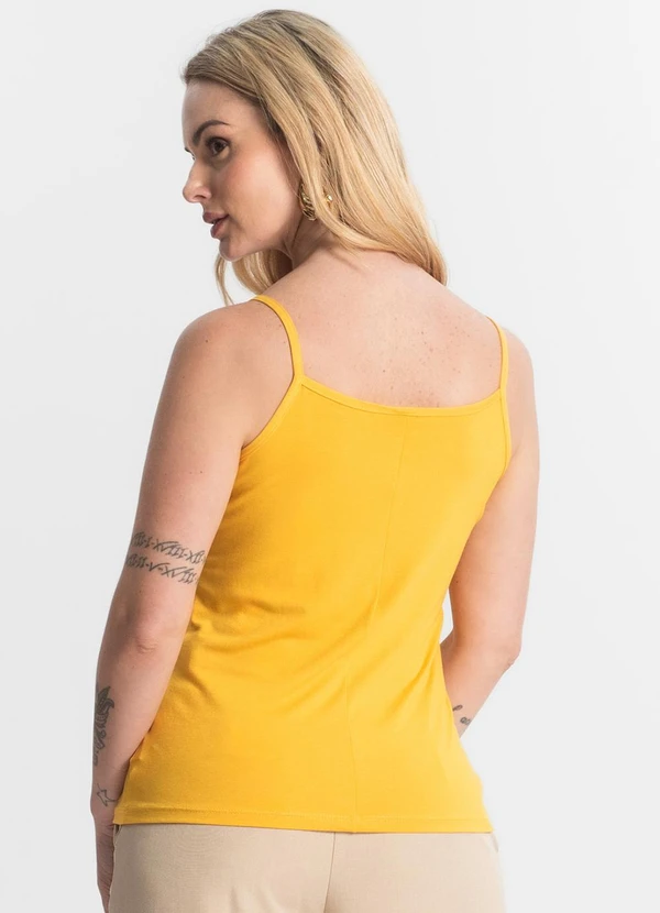 Select - Blusa Feminina de Alças Básica Amarelo 2