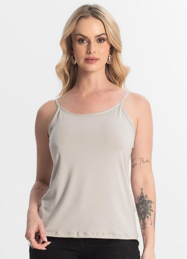 Select - Blusa Feminina de Alças Básica Cinza