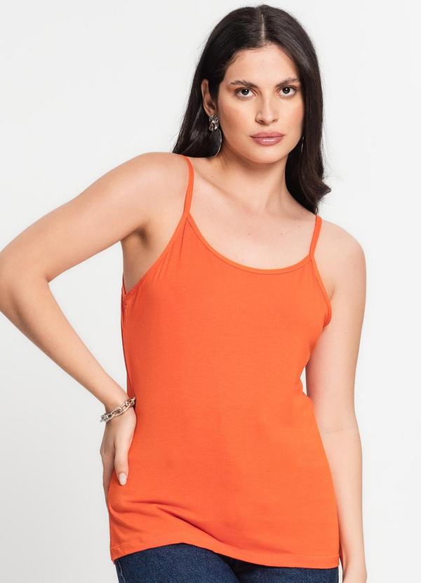 Select - Blusa Feminina de Alças Básica Laranja