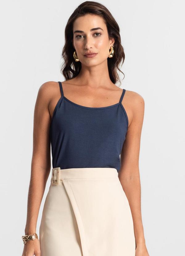 Select - Blusa Feminina de Alças Básica Azul 4