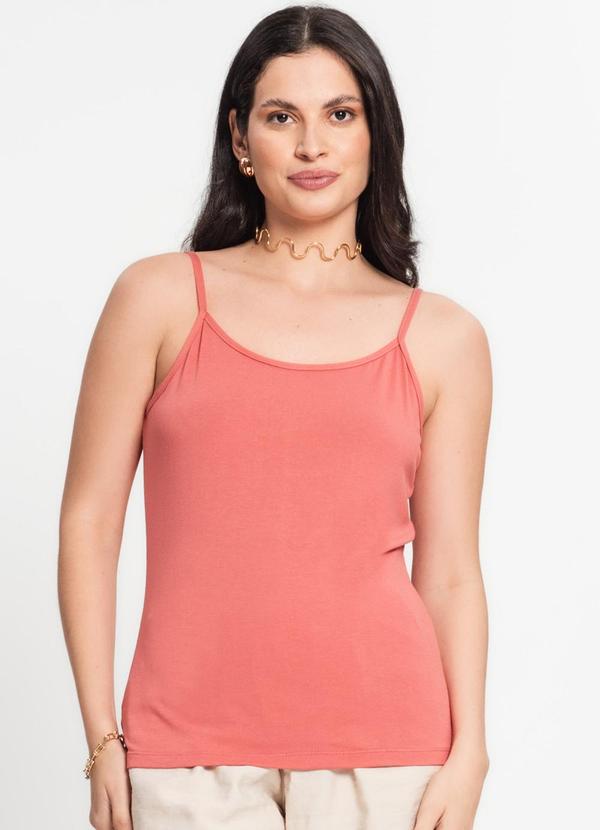 Select - Blusa Feminina de Alças Básica Rovitex Laranja