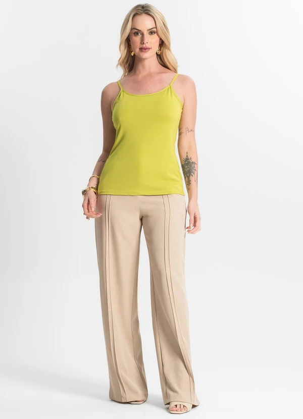 Select - Blusa Feminina de Alças Básica Amarelo 3