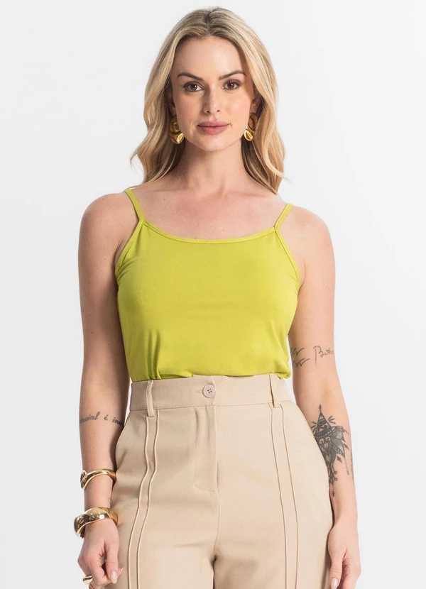 Select - Blusa Feminina de Alças Básica Amarelo 4