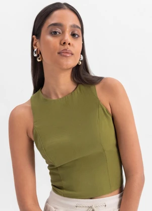 Essendi - Blusa Feminina em Alfaiataria Verde - ESSENDI