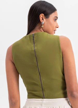 Essendi - Blusa Feminina em Alfaiataria  Verde - ESSENDI