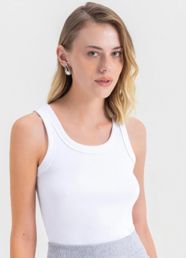 Essendi - Blusa Feminina em Ribana Branco