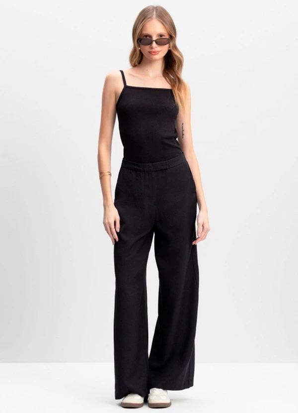 Essendi - Blusa Feminina em Ribana Canelada Preto 2