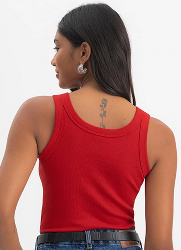 Essendi - Blusa Feminina em Ribana Canelada Vermelho 2
