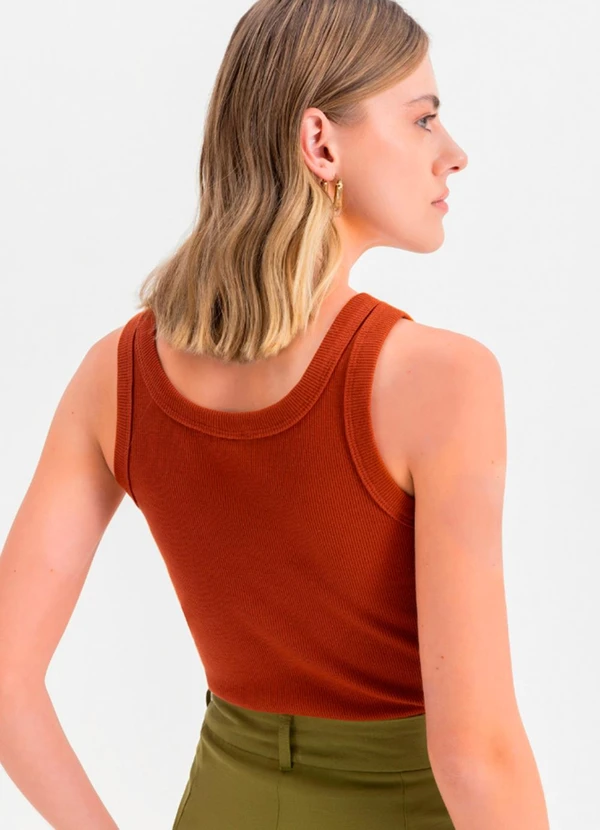 Essendi - Blusa Feminina em Ribana Marrom 2