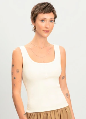 Essendi - Blusa Feminina em Ribana Natural - ESSENDI