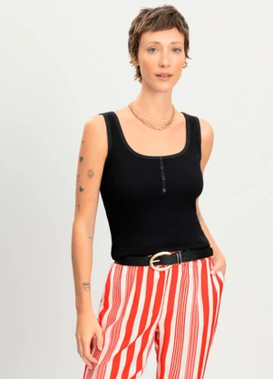 Essendi - Blusa Feminina em Ribana Preto - ESSENDI