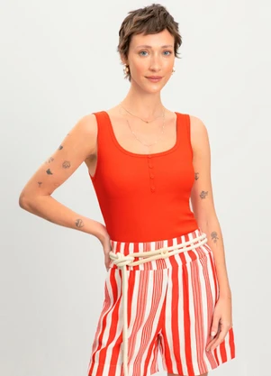 Essendi - Blusa Feminina em Ribana Vermelho - ESSENDI