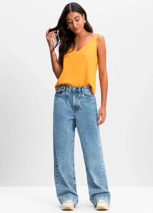 Essendi - Blusa Feminina em Tecido Creponado Amarelo - ESSENDI