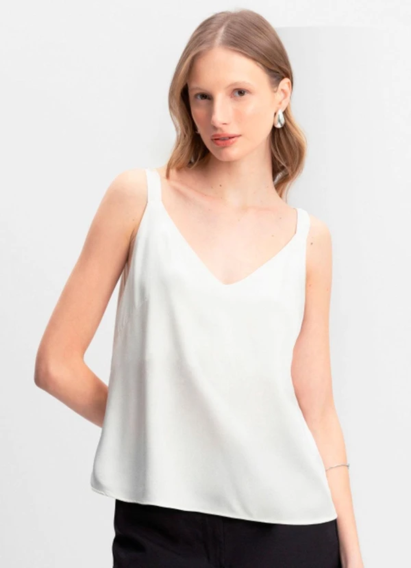 Essendi - Blusa Feminina em Tecido Creponado Natural