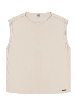 Rovitex - Blusa Feminina em Visco Creponada Bege - ROVITEX