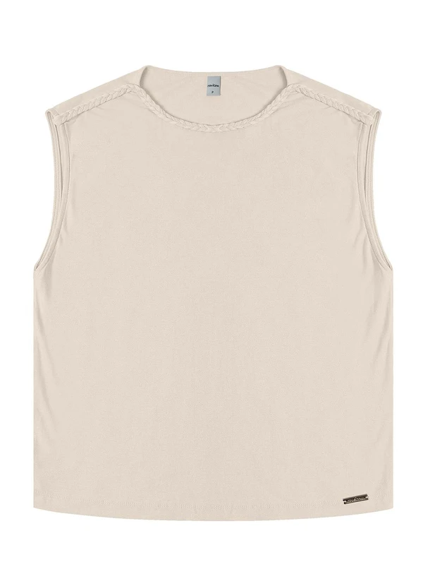 Rovitex - Blusa Feminina em Visco Creponada Bege