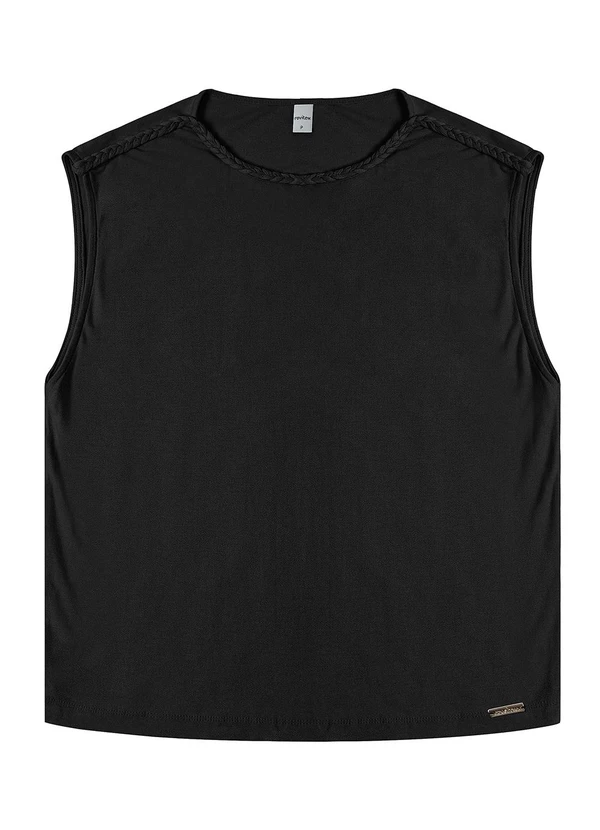 Rovitex - Blusa Feminina em Visco Creponada Preto