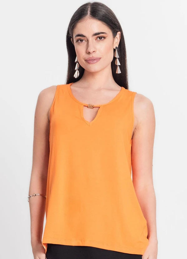 Infinita Cor - Blusa Feminina Estampada Laranja