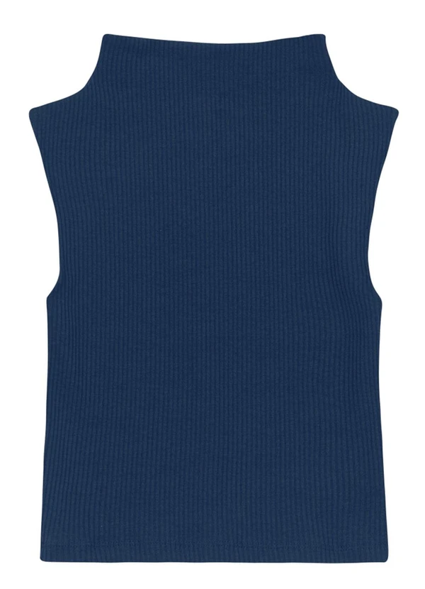 Essendi - Blusa Feminina Gola Alta Azul 2