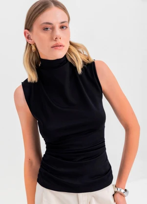 Essendi - Blusa Feminina Gola Alta Preto - ESSENDI