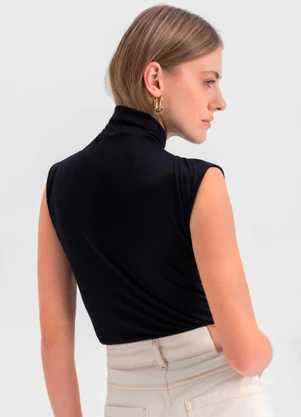 Essendi - Blusa Feminina Gola Alta Preto - ESSENDI