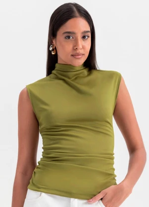 Essendi - Blusa Feminina Gola Alta Verde - ESSENDI