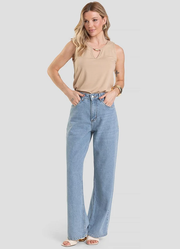 Infinita Cor - Blusa Feminina Lisa Bege 3