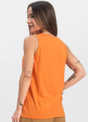 Infinita Cor - Blusa Feminina Lisa Laranja - INFINITA COR